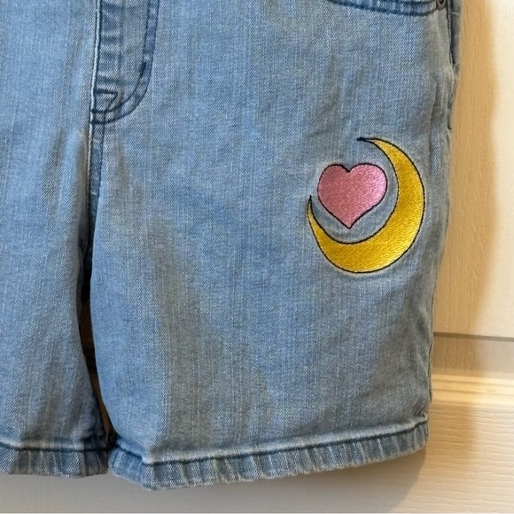 Hot Topic Sailor Moon Pretty Guardian Shortalls Overalls Denim Women’s Small - Picture 8 of 12